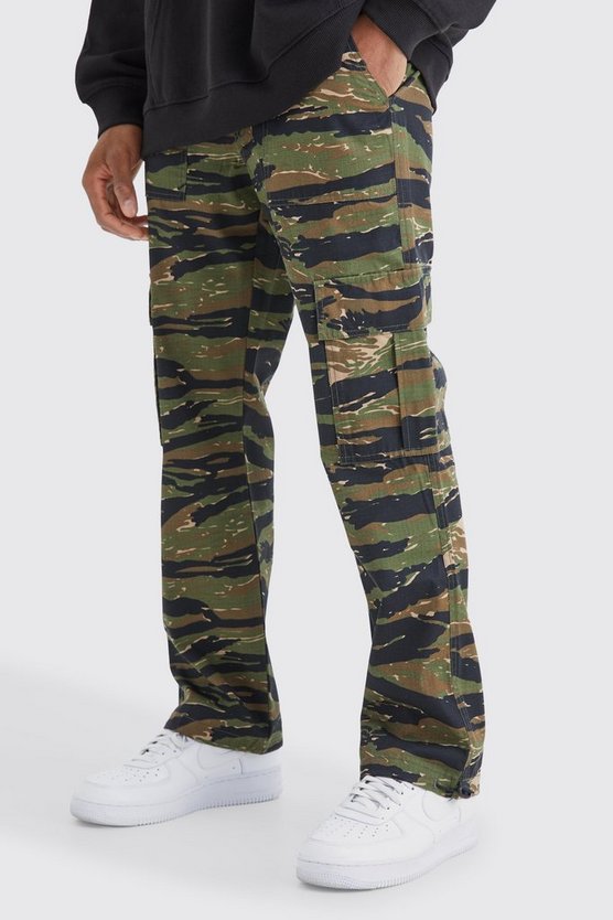 Camouflage Hose mit geradem Bein
