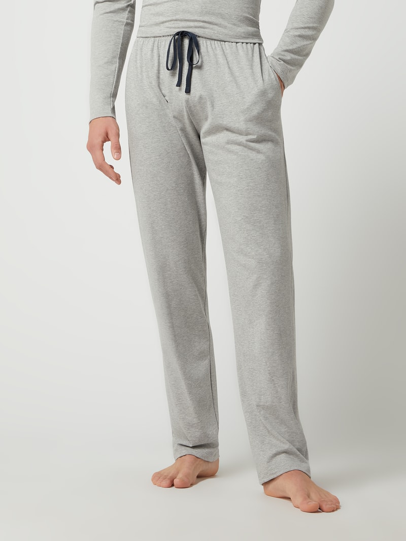 Pyjama-Hose mit Stretch-Anteil in mittelgrau meliert