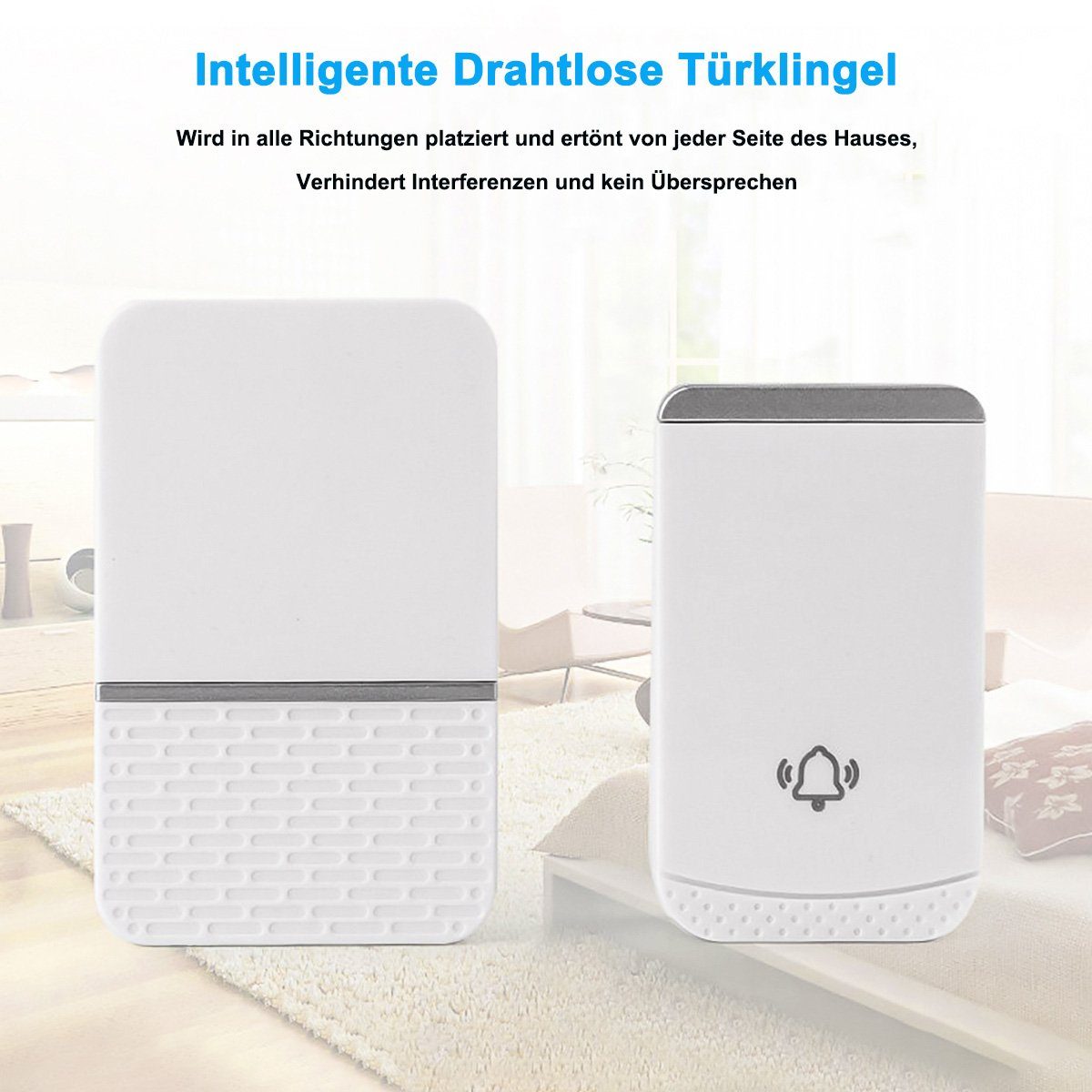 ombar Türklingel-Set Funkklingel mit 260m Reichweite, Klingel Funk 1 Sender und 1 Empfänger, (1-tlg)