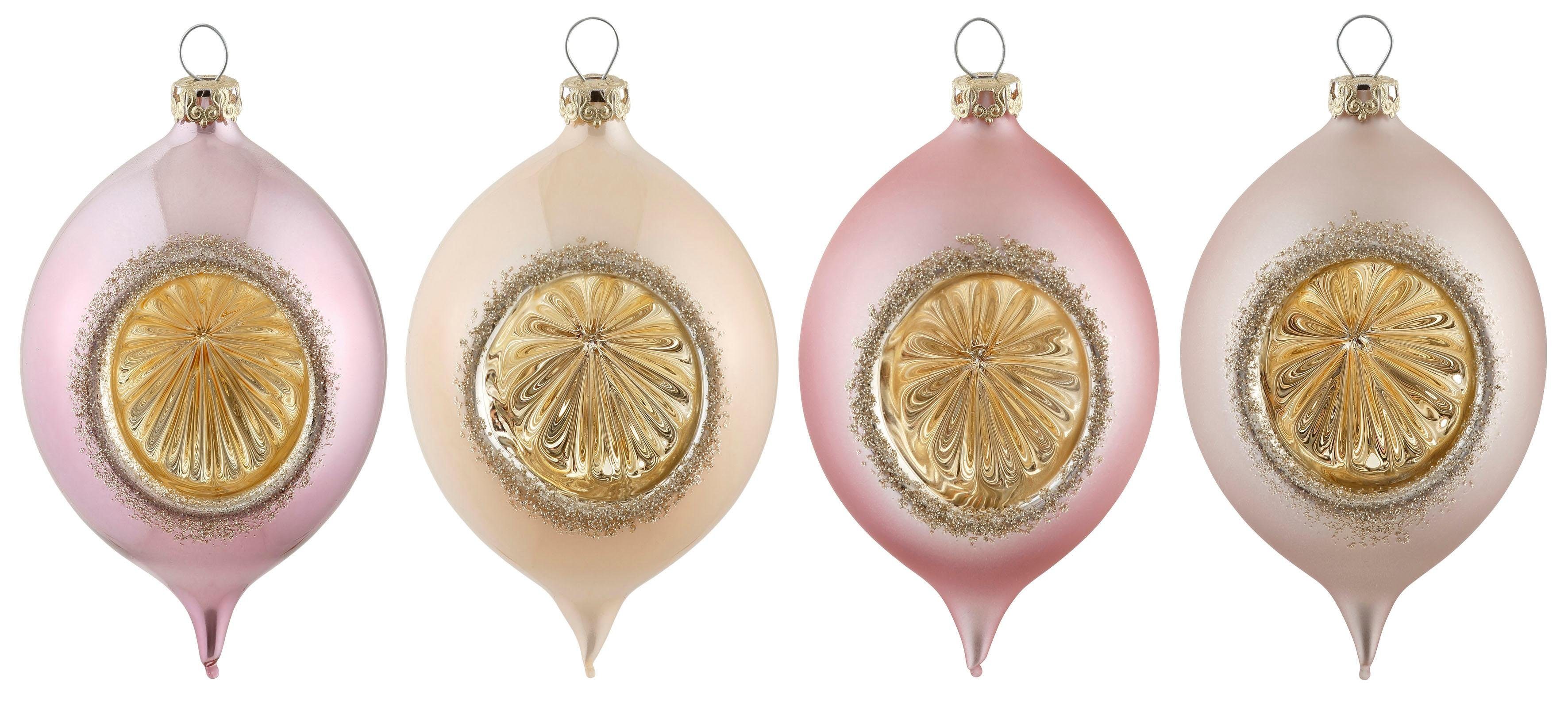 Thüringer Glasdesign Christbaumschmuck Deluxe, Weihnachtsdeko, Christbaumschmuck (4-tlg)