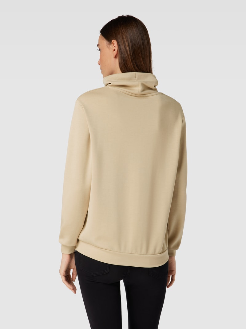 Sweatshirt mit Stehkragen und Tunnelzug Modell 'BANU' in sand