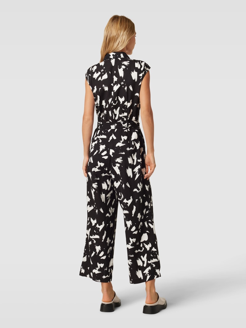 Jumpsuit mit Allover-Muster in schwarz