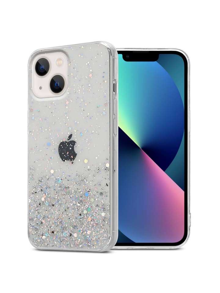 cadorabo Hülle für Apple iPhone 13 MINI Glitter in Transparent mit Glitter günstig kaufen onesize