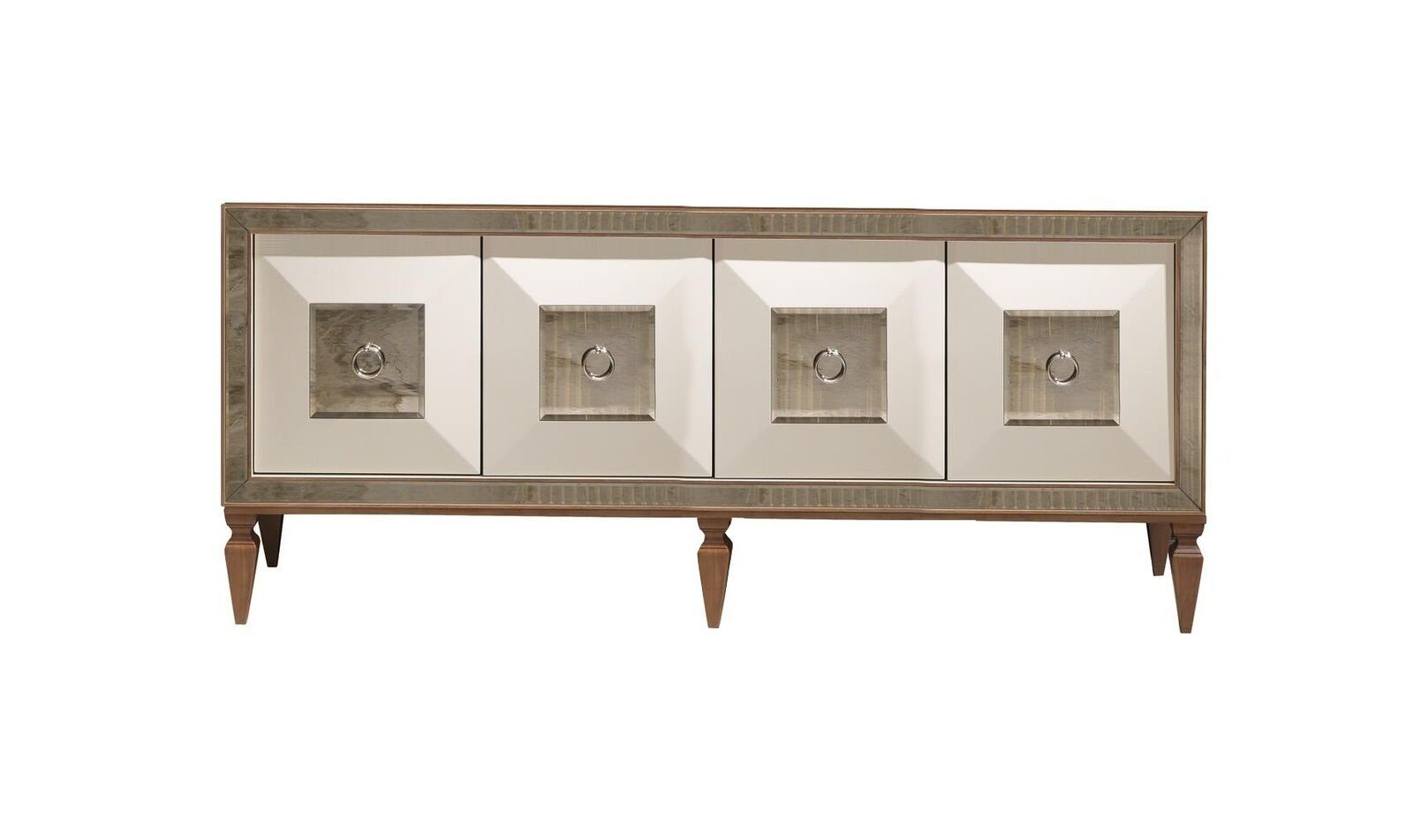 JVmoebel Esszimmer-Set Essecke Esszimmer Essgruppe Luxus Esstisch Stühle Schwarz Holz 9tlg, (9-St., 1x Esstisch+6x Stühle+1x Sideboard+1x Spiegel), Made in Europa