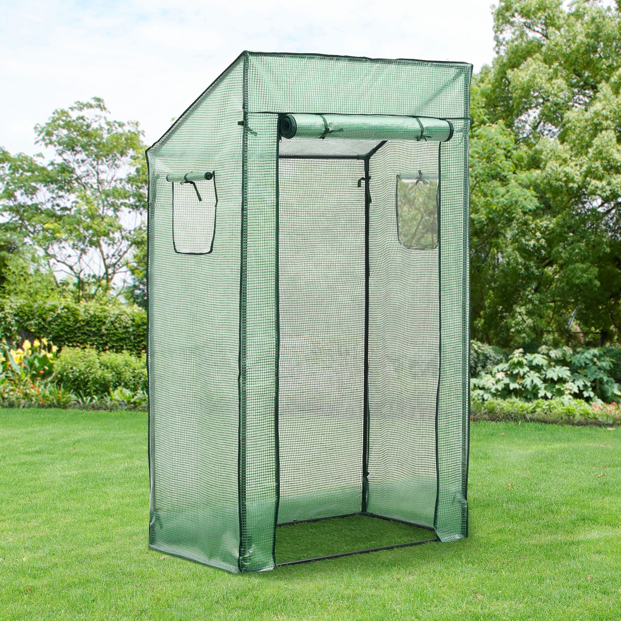 en.casa Tomatengewächshaus, Terzigno 100x60x174cm Gartenhaus Transparent