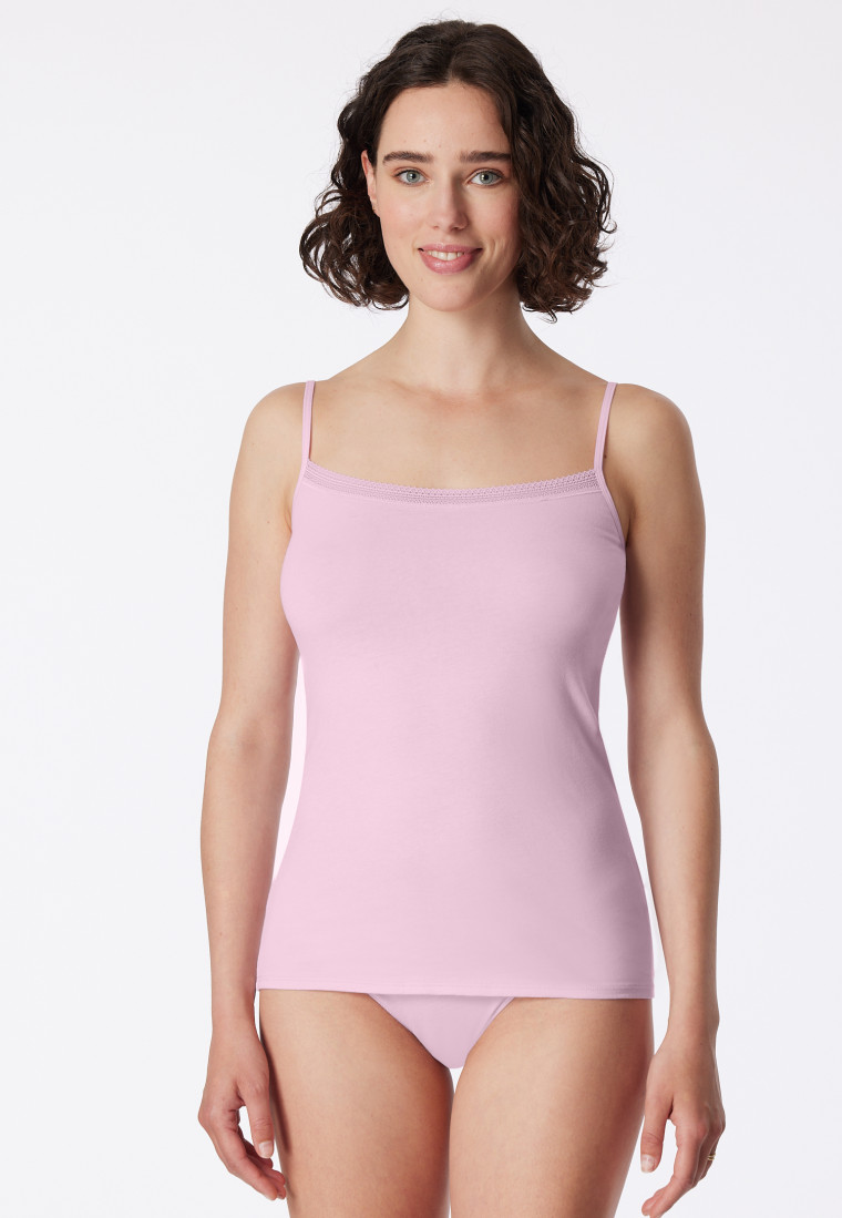 Spaghettitop 2er-Pack rosa/sand - Cotton Lace