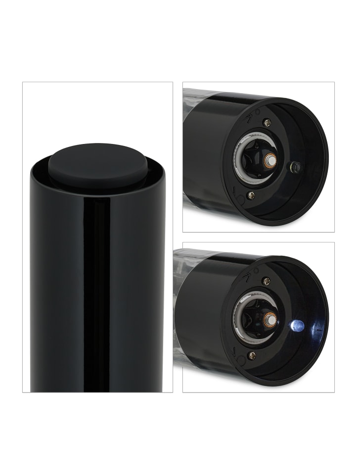 relaxdays 2 x Salz- und Pfeffermühle in Schwarz günstig kaufen onesize