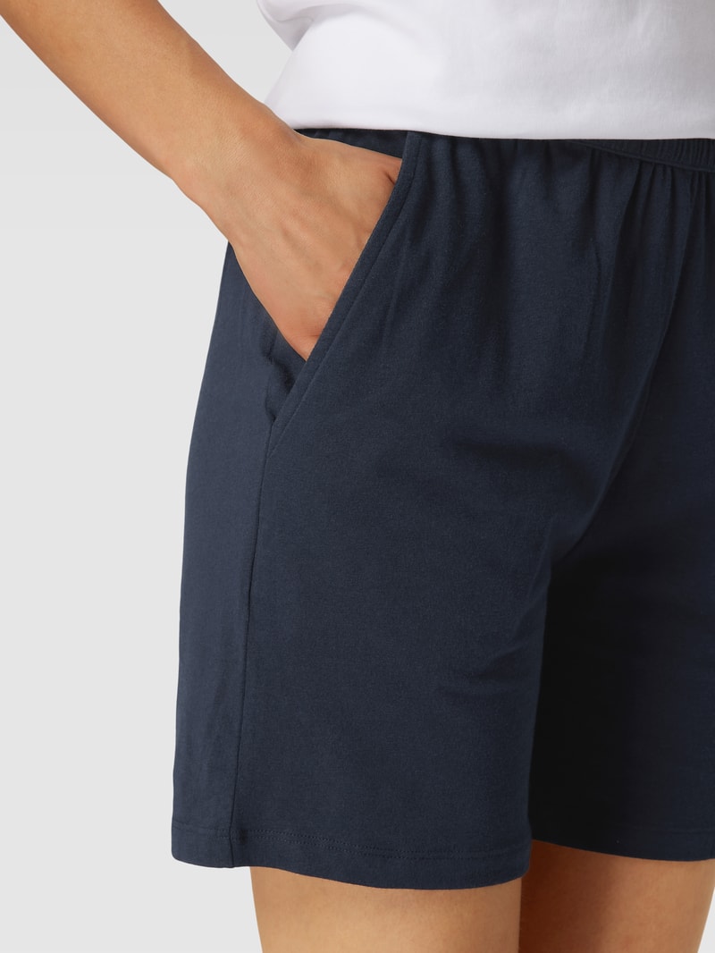 Pyjama-Shorts mit elastischem Bund in marineblau