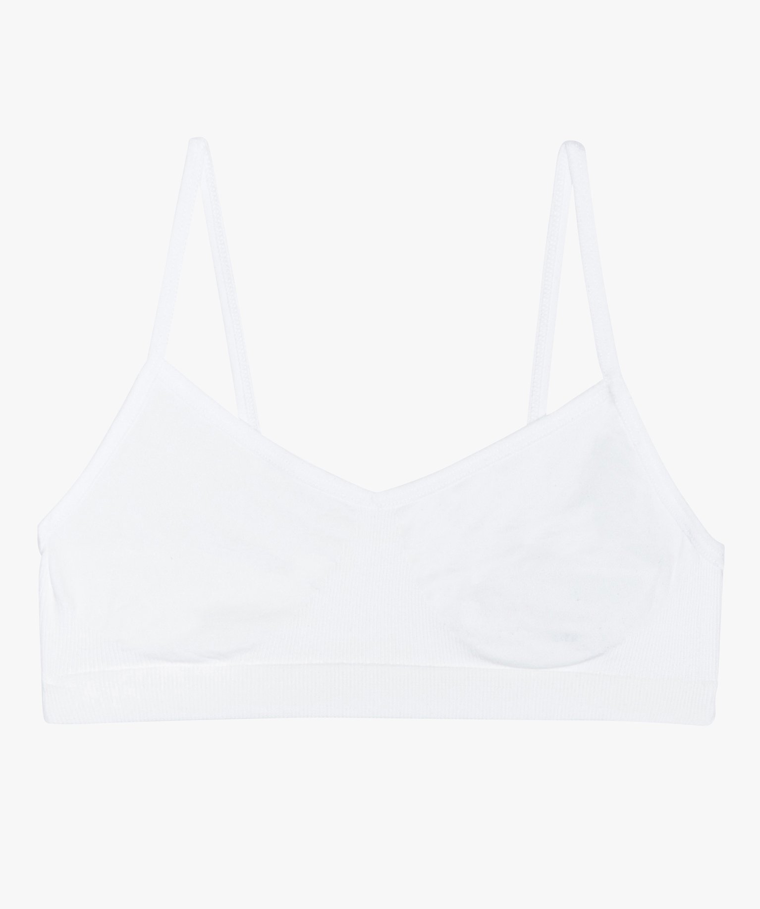 Brassière à fines bretelles en maille extensible fille blanc | GEMO
