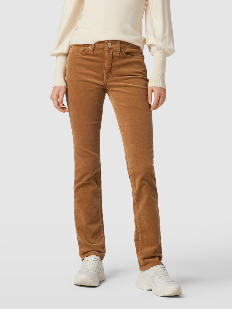 Cordhose mit Knopf- und Reißverschluss in camel