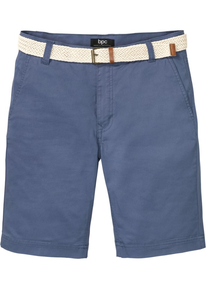 Stretch-Chino-Bermuda mit Gürtel, Regular Fit