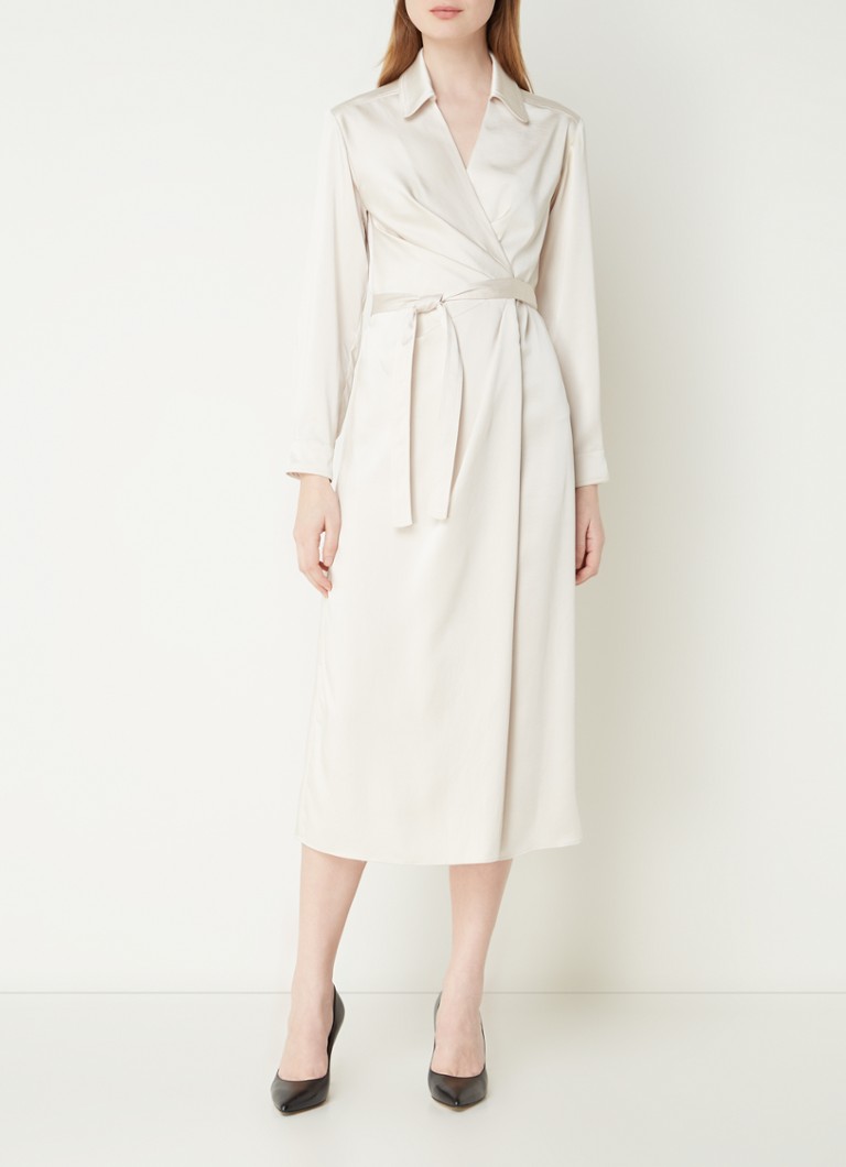 Claudie Pierlot Robe portefeuille midi en satin Raquela
