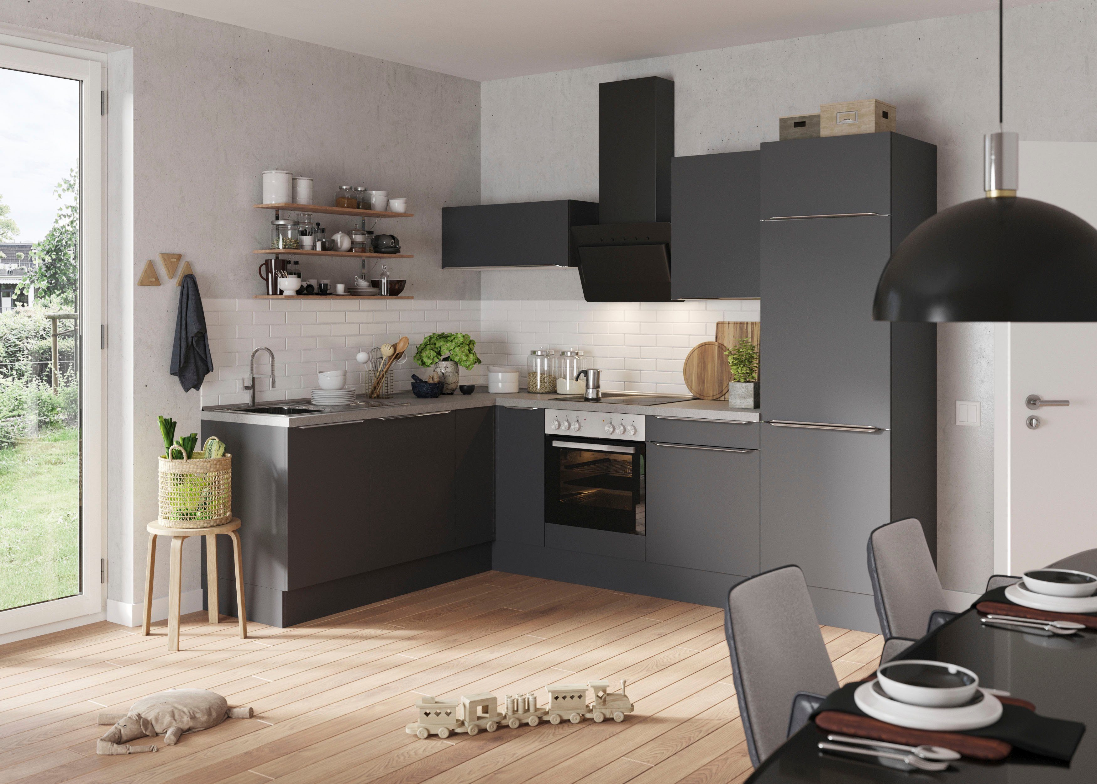 OPTIFIT Winkelküche Aken, ohne E-Geräte, Stellbreite 200 x 270 cm