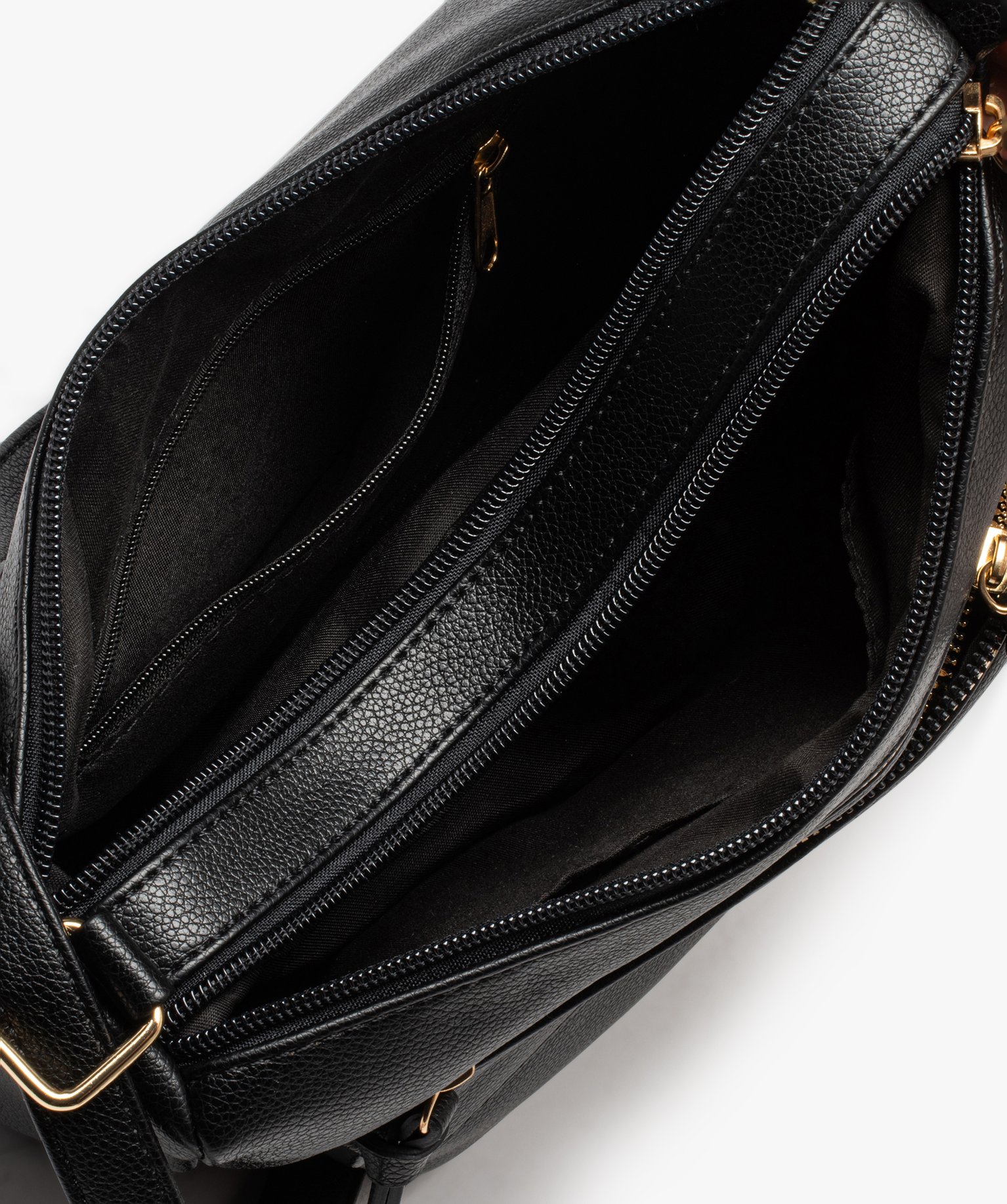 Sac besace souple à multiples poches zippées femme noir | GEMO