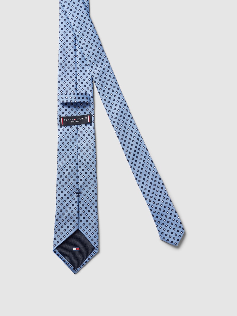 Krawatte mit Allover-Muster Modell 'Bi-Colour' in bleu