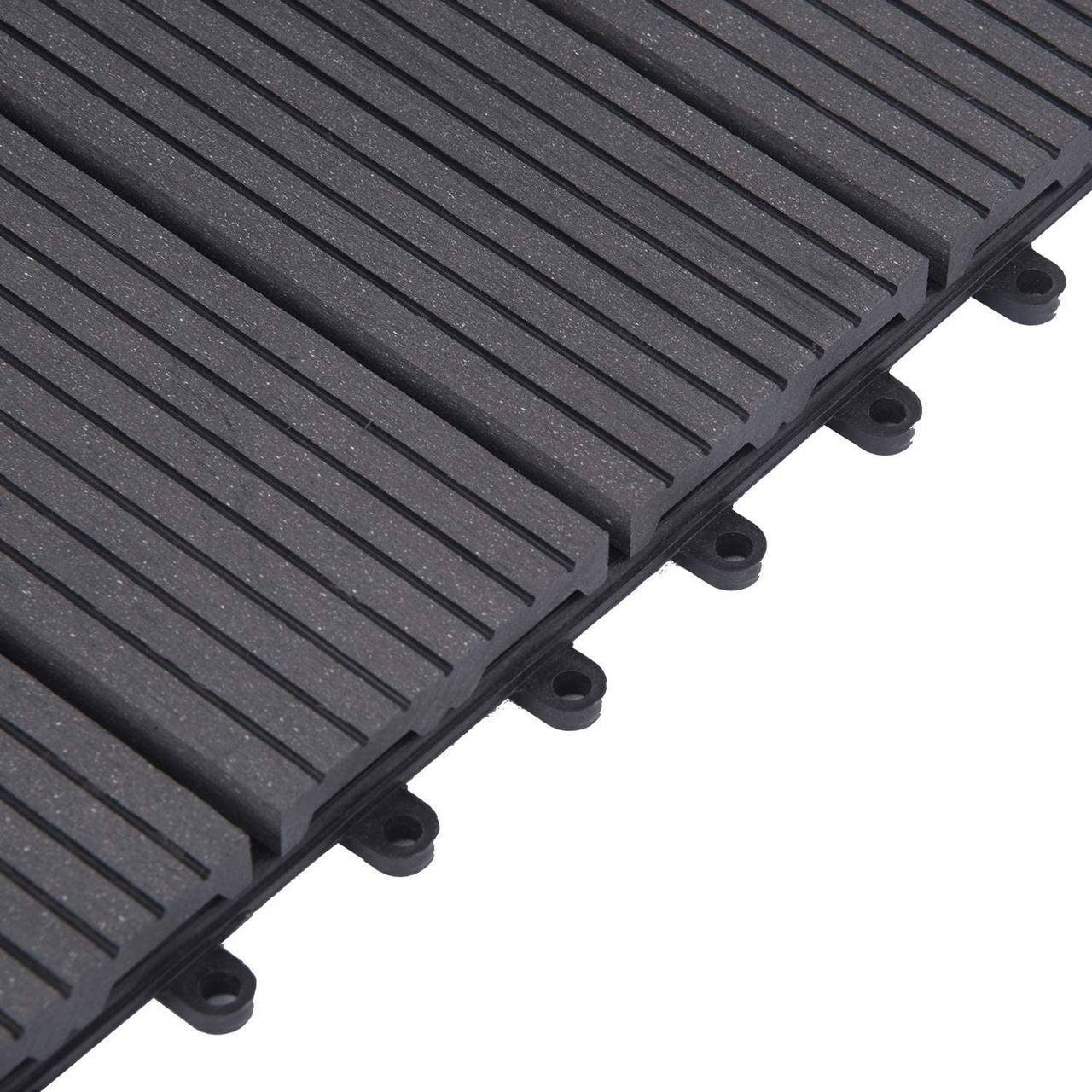 EUGAD WPC Terrassenplatte, 300x300, Anthrazit, 11 Stücke für 1m², wetterfest