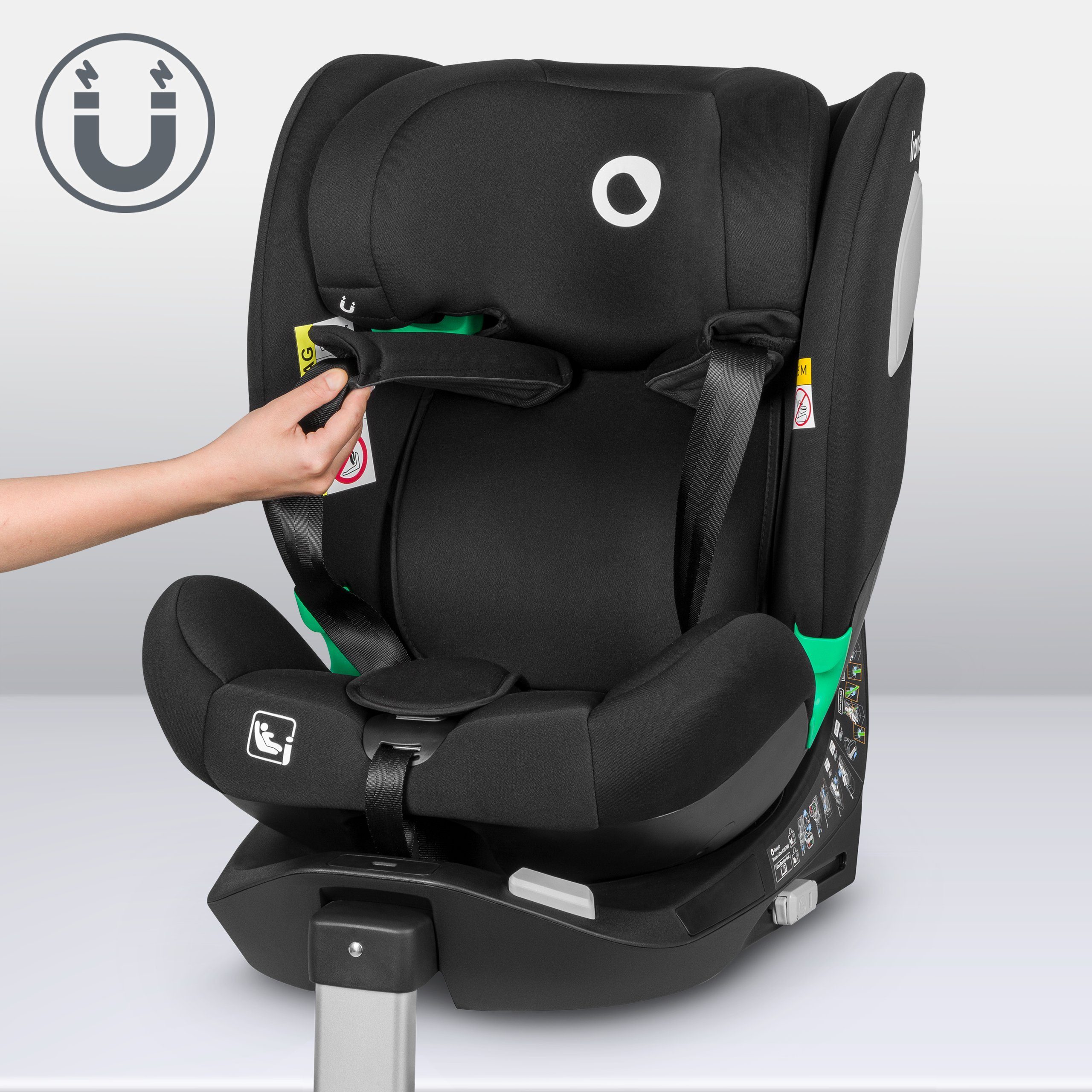 lionelo Autokindersitz BRAAM i-SIZE, ab: ab Geburt, bis: bis 36 kg (160 cm), ab: 1,00 kg, bis: 36,00 kg, (set), 4-in-1-Sitz / ISOFIX + Stabilisierungsfuß / sehr sicher