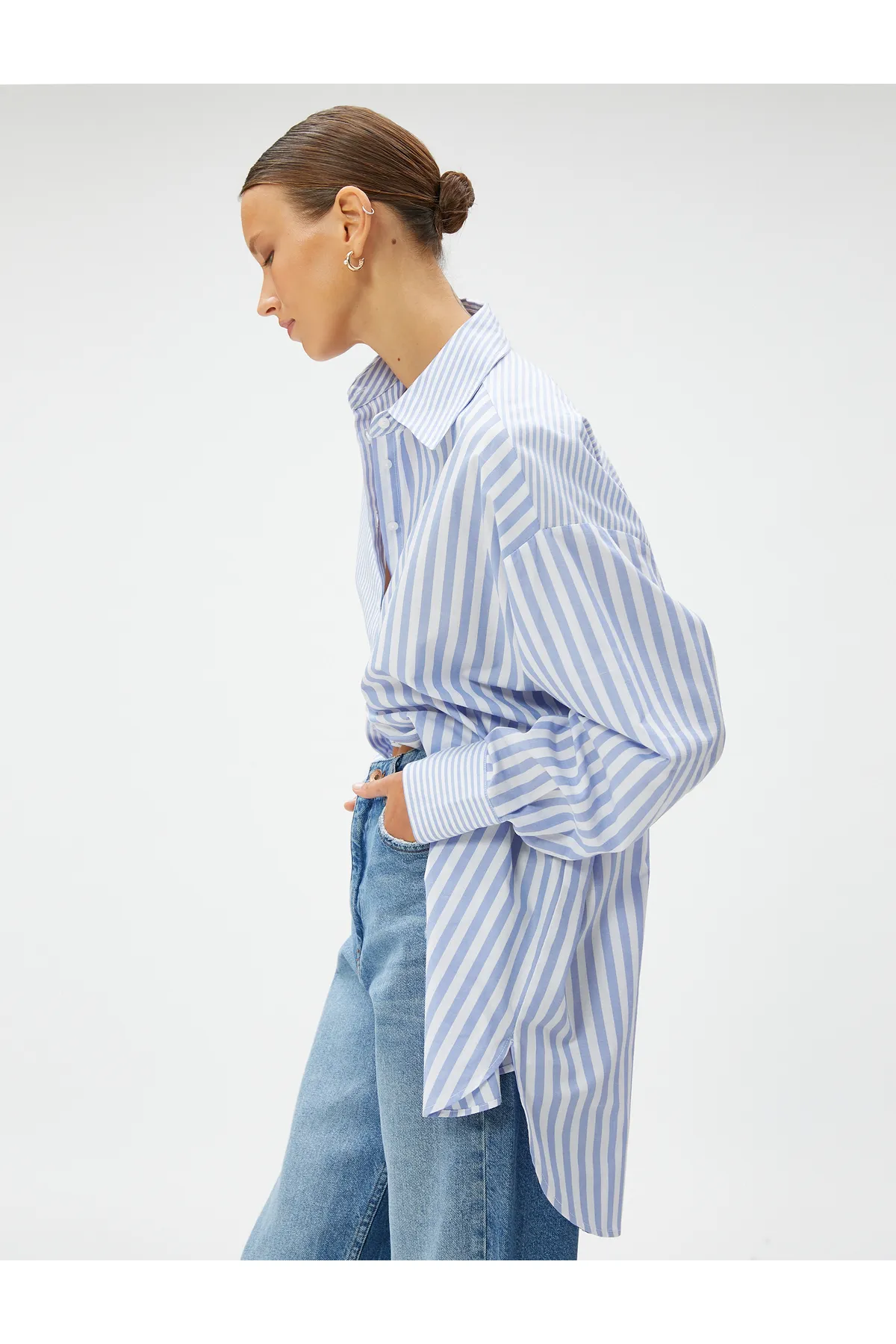 Koton  Oversize-Shirt aus Baumwolle mit langen Ärmeln
