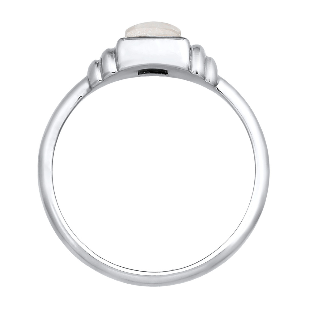 Elli PREMIUM Elli PREMIUM Bague Femmes Carré Vintage avec Pierre de Lune en Argent Sterling 92 Bague