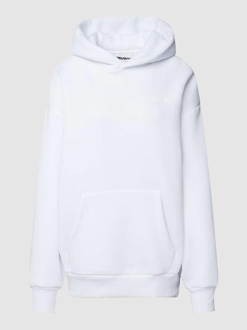 Hoodie mit Label-Print in weiß