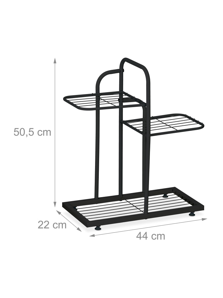 relaxdays Pflanzenständer in Schwarz - (B)44 x (H)50,5 x (T)22 cm günstig kaufen onesize