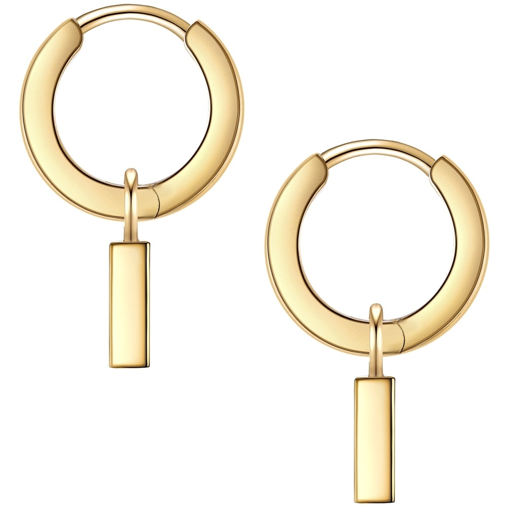 Glanzstücke München Créoles en argent Argent sterling Oxyde de zirconium (CZ) en Or jaune Boucles d'oreilles