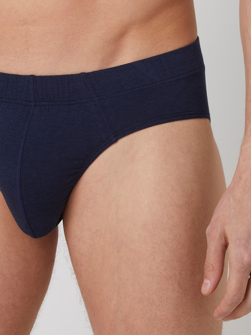 Slip mit Stretch-Anteil im 3er-Pack in marineblau