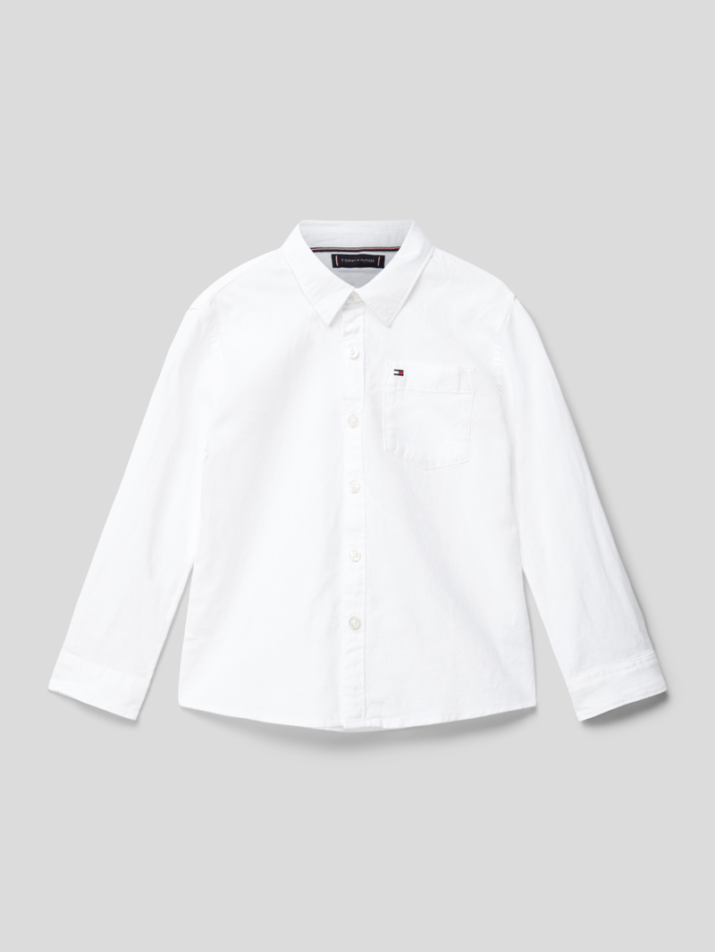 Hemd mit Label-Stitching in weiß