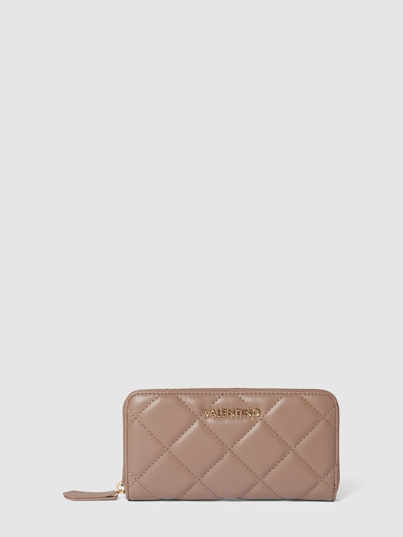 Portemonnaie mit Steppnähten Modell 'OCARINA' in taupe