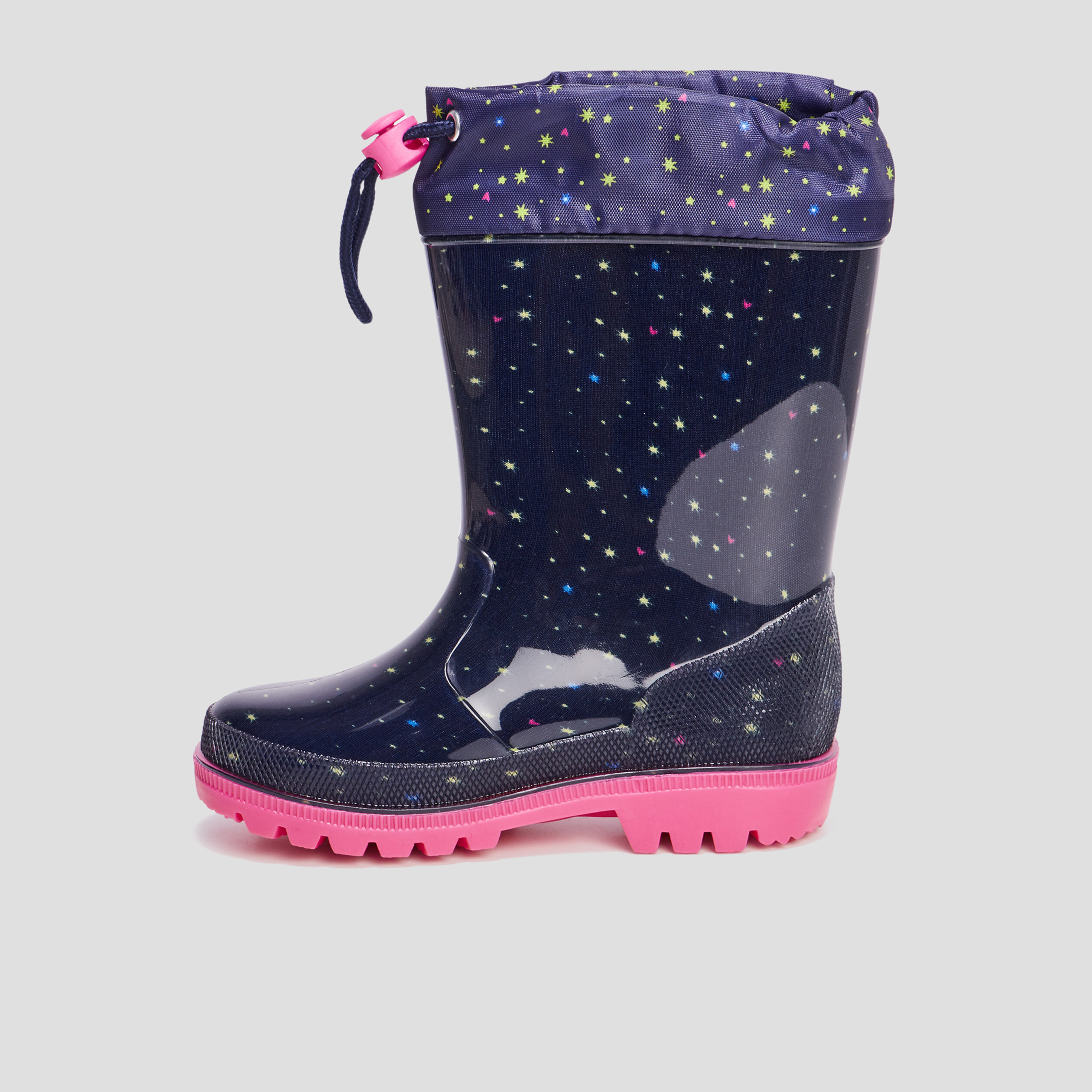 Bottes de pluie avec coulisse bleu marine fille | La Halle