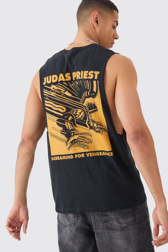 Oversize Tanktop mit Judas Priest Print