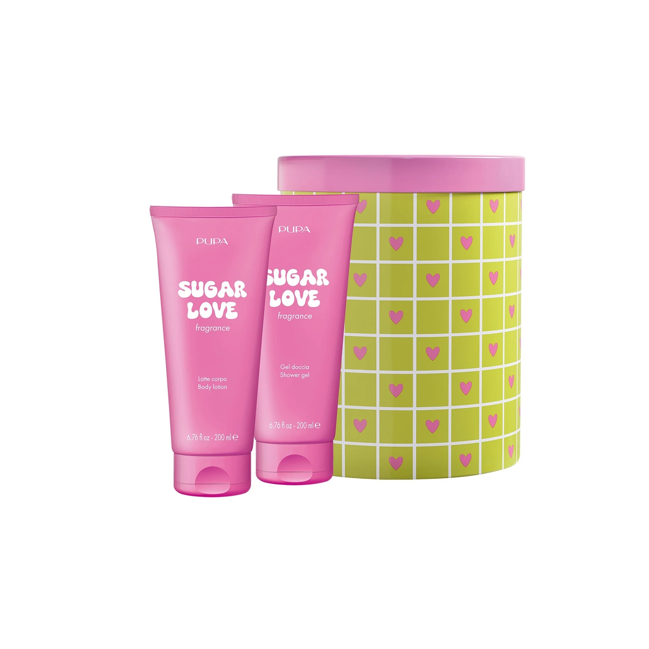Happy Box gel za tuširanje + mlijeko za tijelo Sugar Love - poklon setovi za lice i tijelo, kupanje i tuširanje