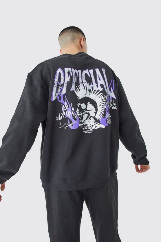 Lockerer Oversize Trainingsanzug mit Print
