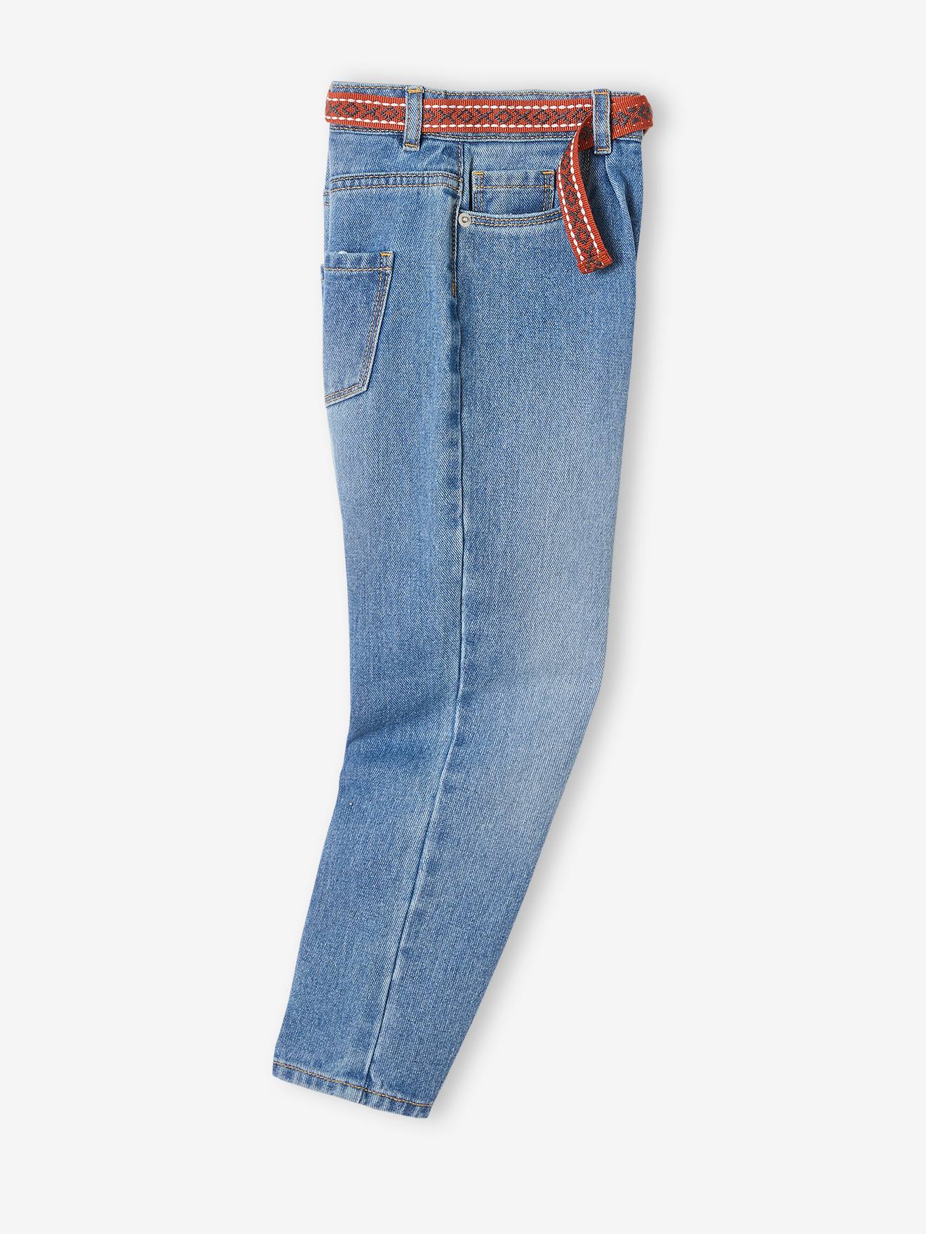 Jean forme balloon fille denim stone