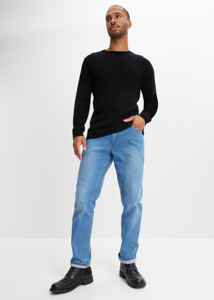 Premium Wollpullover mit Good Cashmere Standard®-Anteil, Rundhals