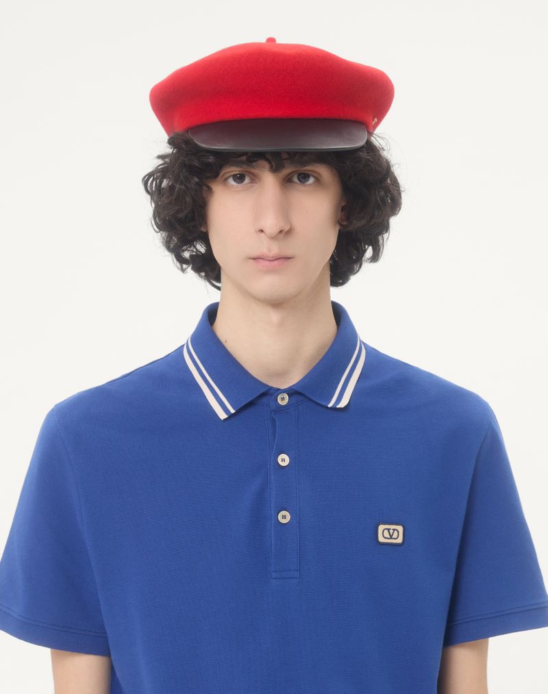 Polo shirt van katoenen piqué met V-logo patch