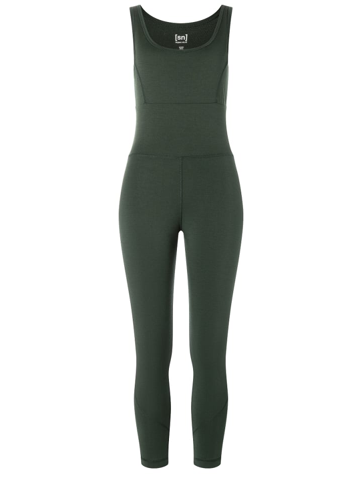 super.natural Merino Einteiler W LIQUID FLOW OVERALL in dunkelgrün günstig kaufen