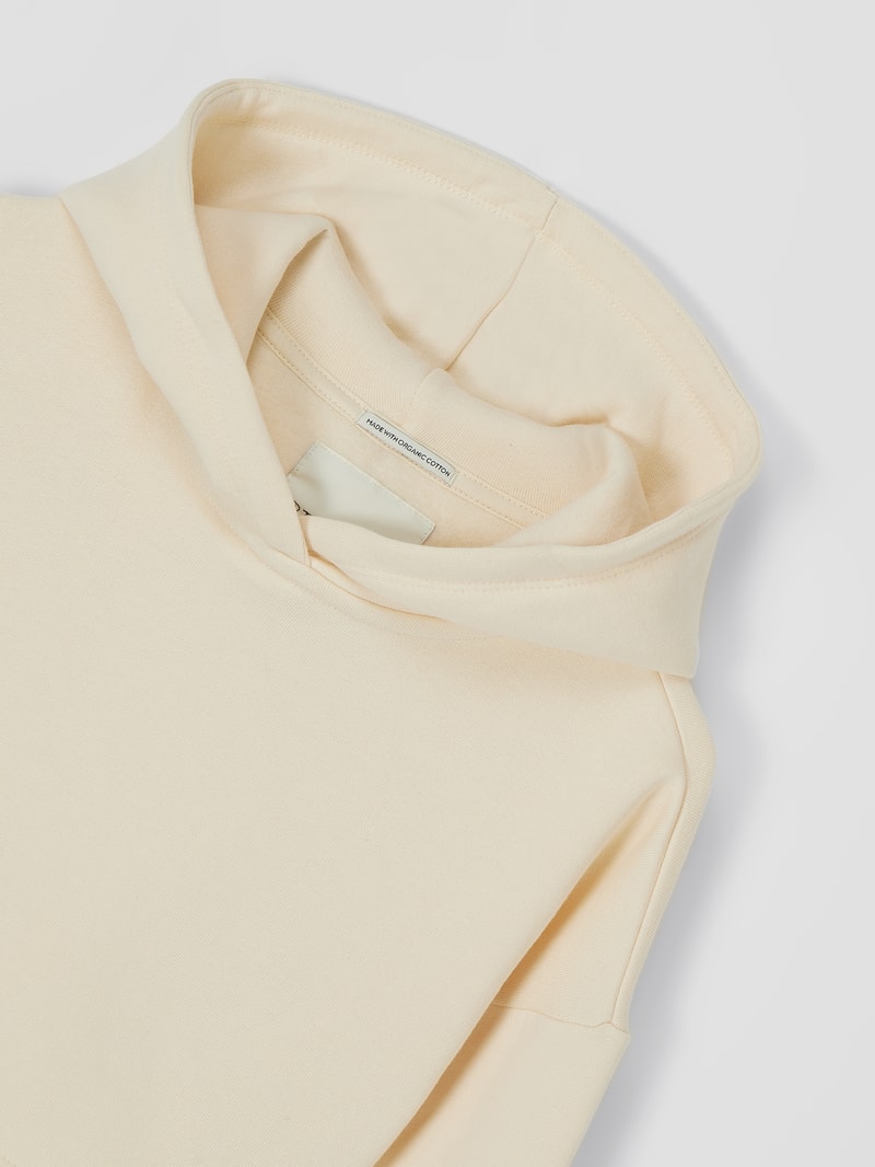 Cropped Hoodie mit überschnittenen Schultern in beige