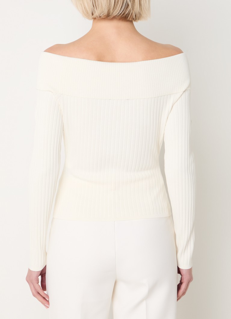 NIKKIE Haledon ribbed knit top with logo