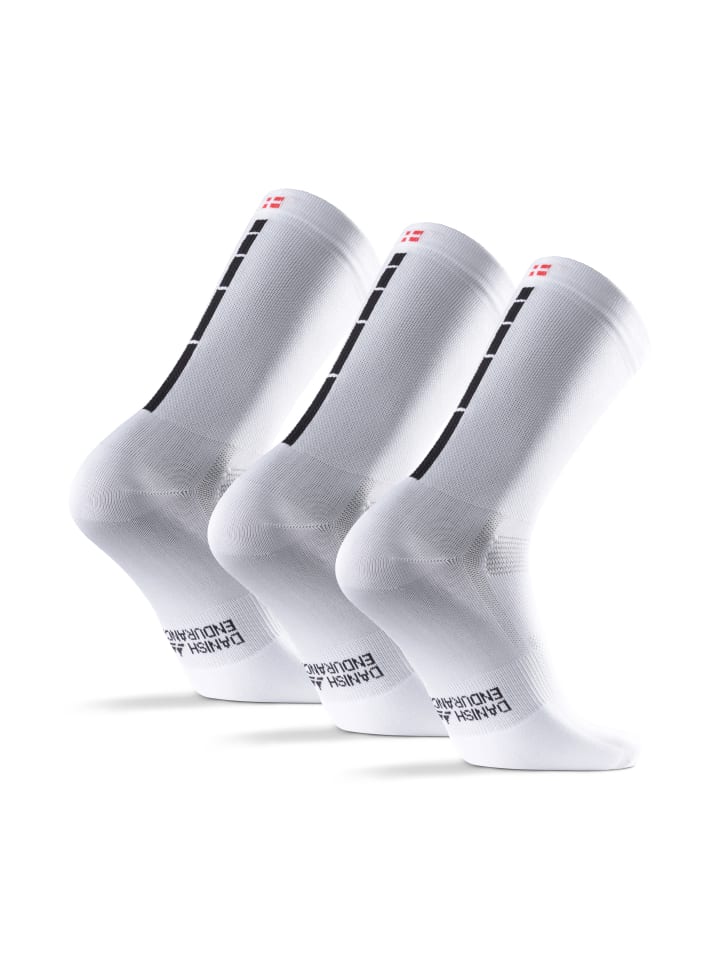DANISH ENDURANCE Sportsocken long cycling in White/Black günstig kaufen 39-42