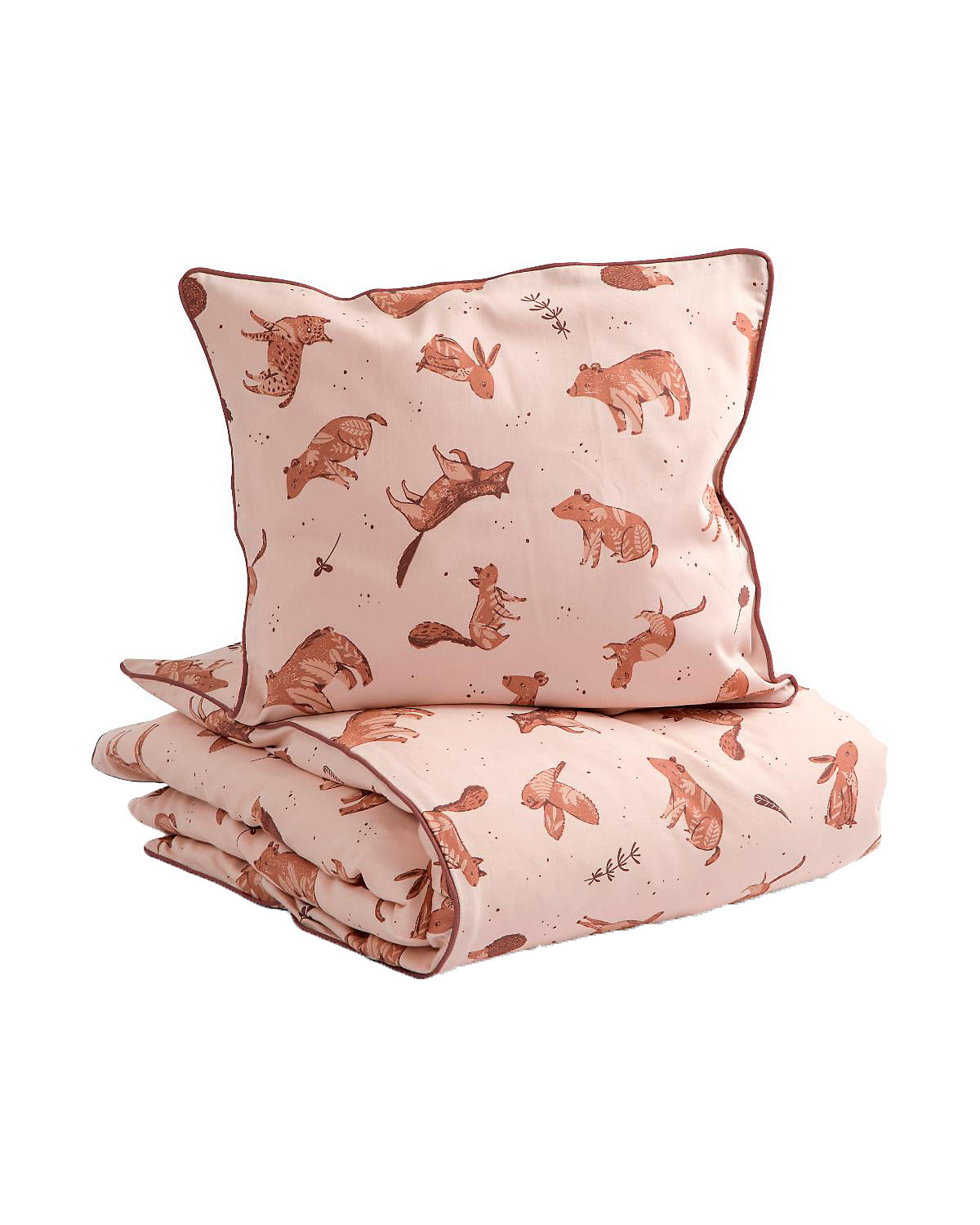 Satin Kinderbettwäsche Nightfall, dreamy rose, 100 x 135 + 40 x 60 cm