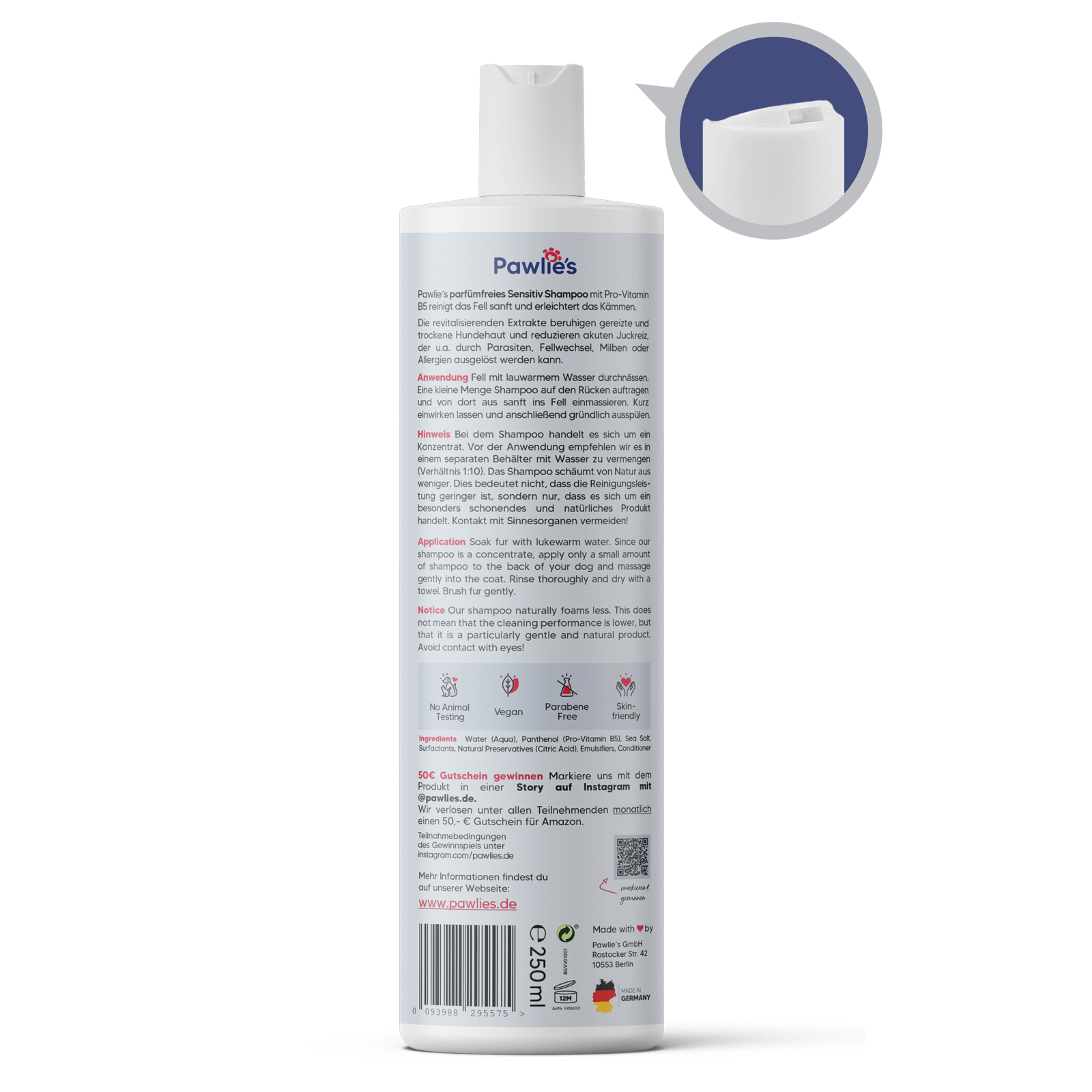 Pawlie's Fellpflege Pawlie's Sensitiv Hundeshampoo für Hunde
