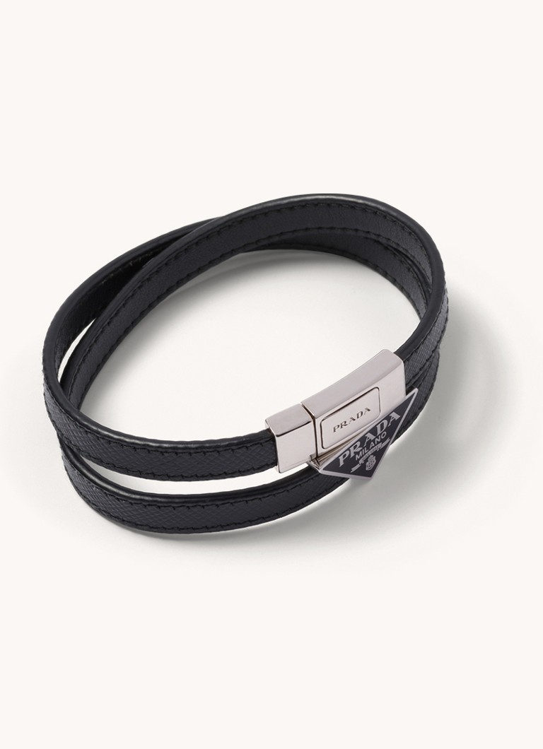 Prada leather bracelet with logo