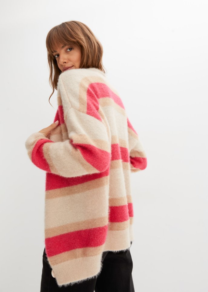 Gestreifte Strickjacke