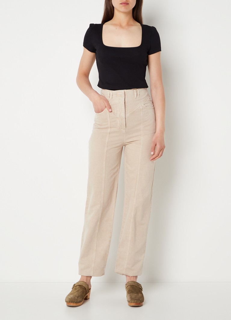 ba&sh Odelia T-shirt with puff sleeves and rectangular neckline
