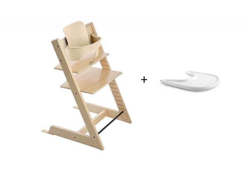 Pack chaise TRIPP TRAPP Naturel avec Baby Set - Tablette OFFERTE