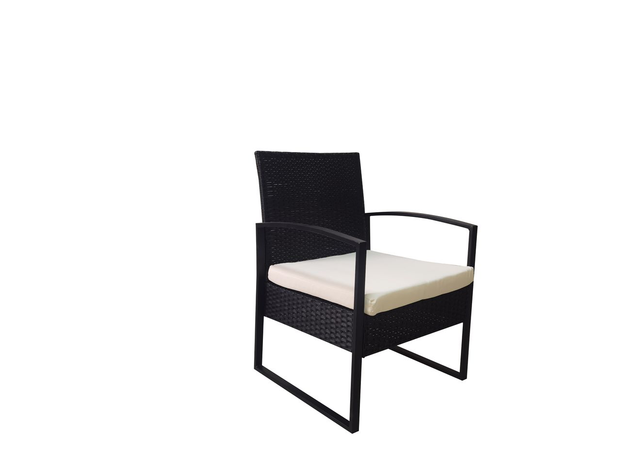 Happy Home Happy Home Casual-Set 3 tlg. Balkonset Sitzgruppe HGS44-BEI schwarzes Rattan mit Sitzkissen in beige