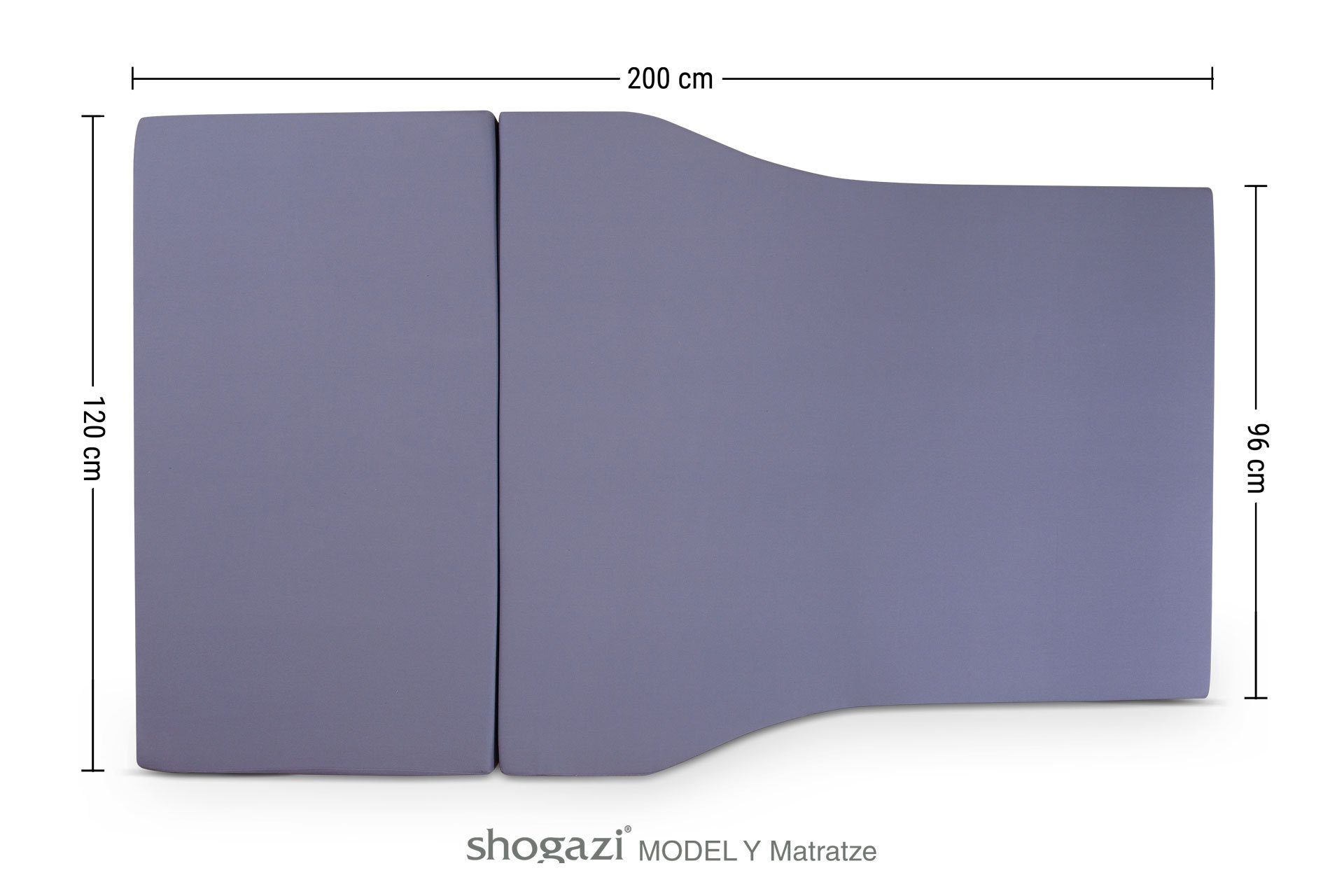 Klappmatratze Tesla Matratze Modell Y, Auto Camping Matratze, shogazi ®, 12 cm hoch, (Set), 3-teilig mit abnehmbarem Bezug, Maße: 120x200cm
