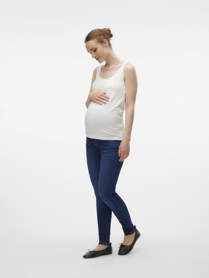 Vero Moda Umstandsjeans mit Skinny Fit in Dark Blue Denim günstig kaufen