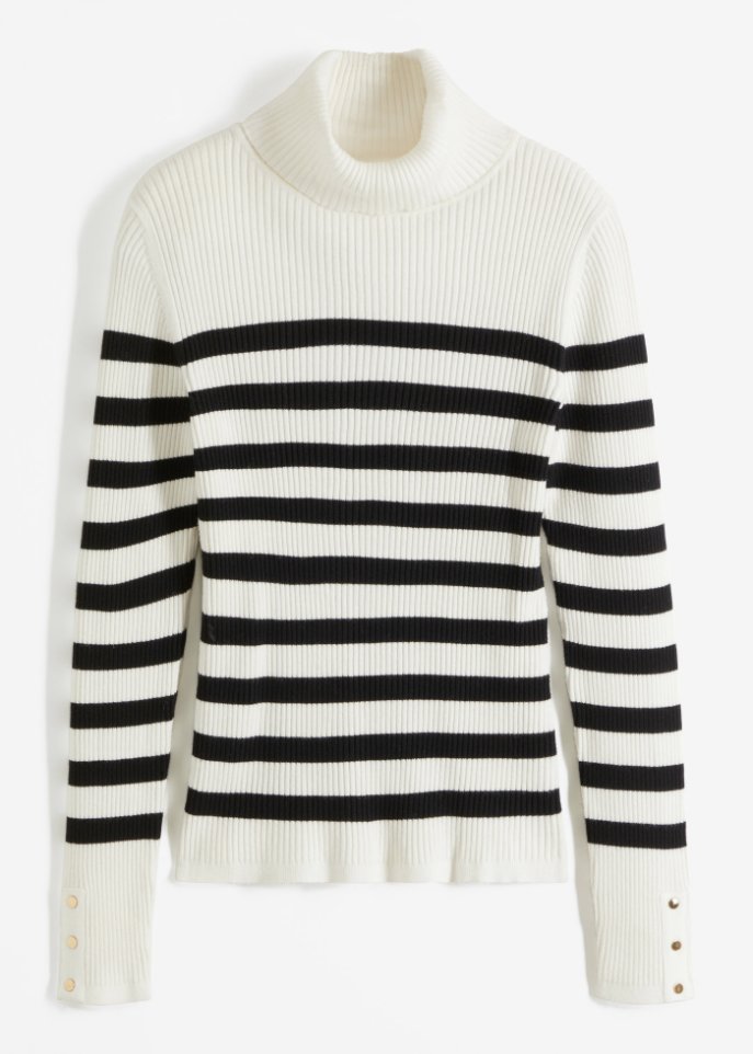 Gestreifter Rollkragenpullover